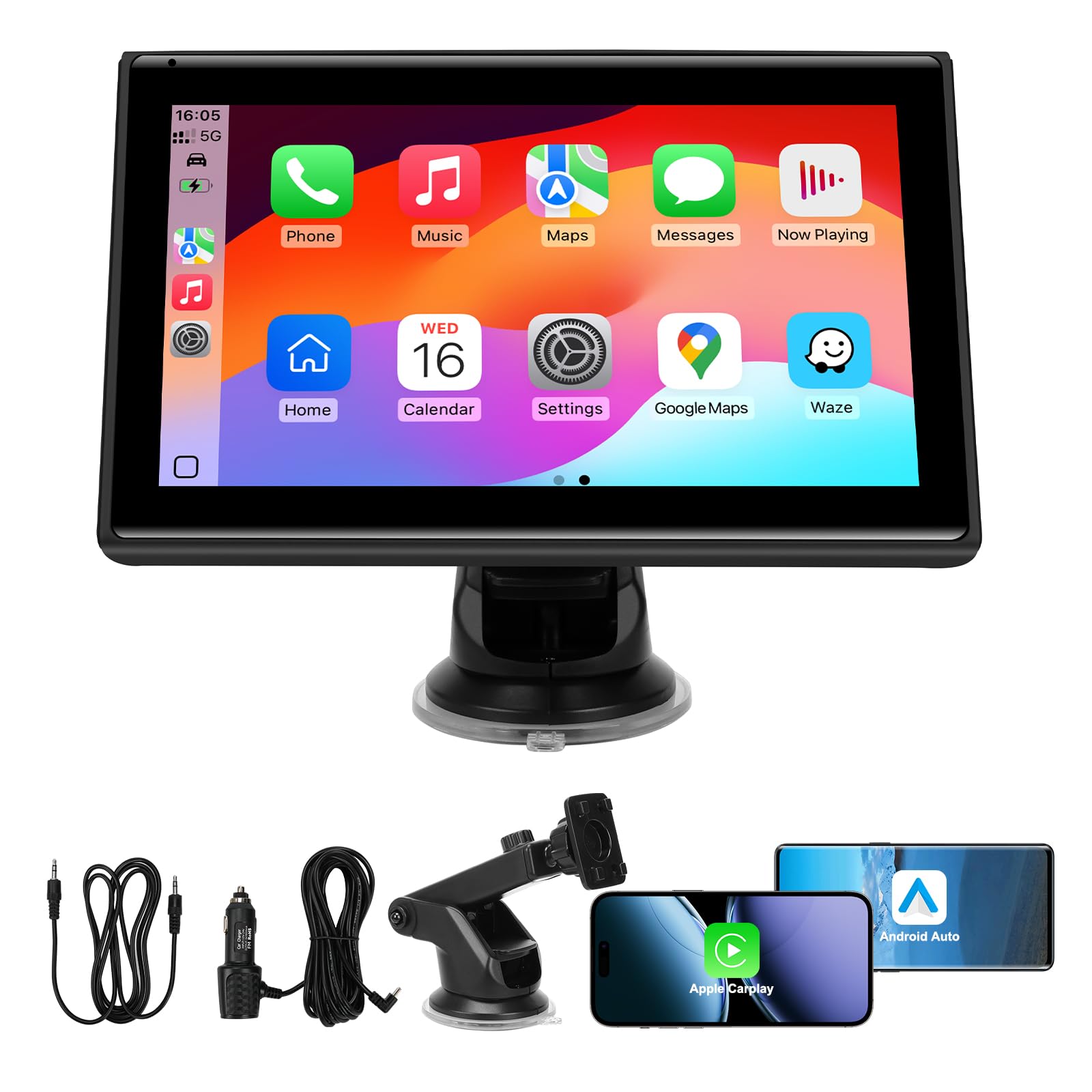 CarPlay 7inch Bluetooth 新品 Amazon.com: 7 Inch Carplay Screen for Car with Wireless Apple